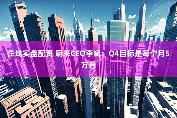 在线实盘配资 蔚来CEO李斌：Q4目标是每个月5万台