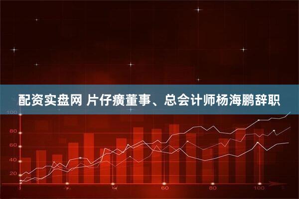 配资实盘网 片仔癀董事、总会计师杨海鹏辞职
