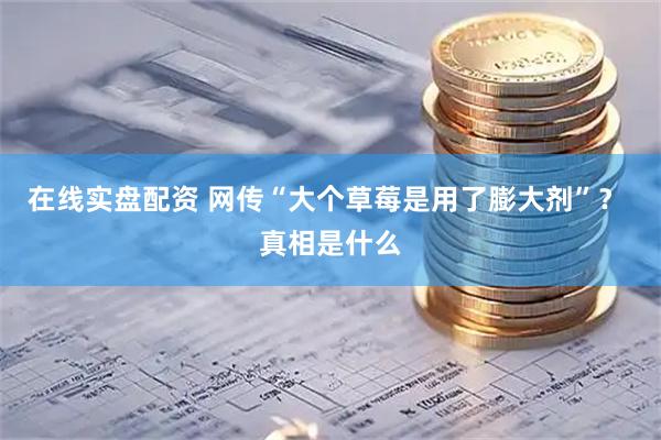 在线实盘配资 网传“大个草莓是用了膨大剂”？ 真相是什么