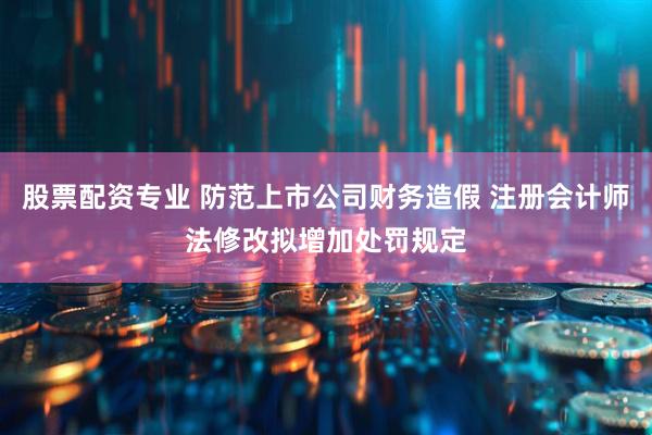 股票配资专业 防范上市公司财务造假 注册会计师法修改拟增加处罚规定