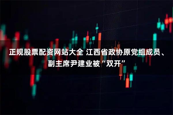 正规股票配资网站大全 江西省政协原党组成员、副主席尹建业被“双开”